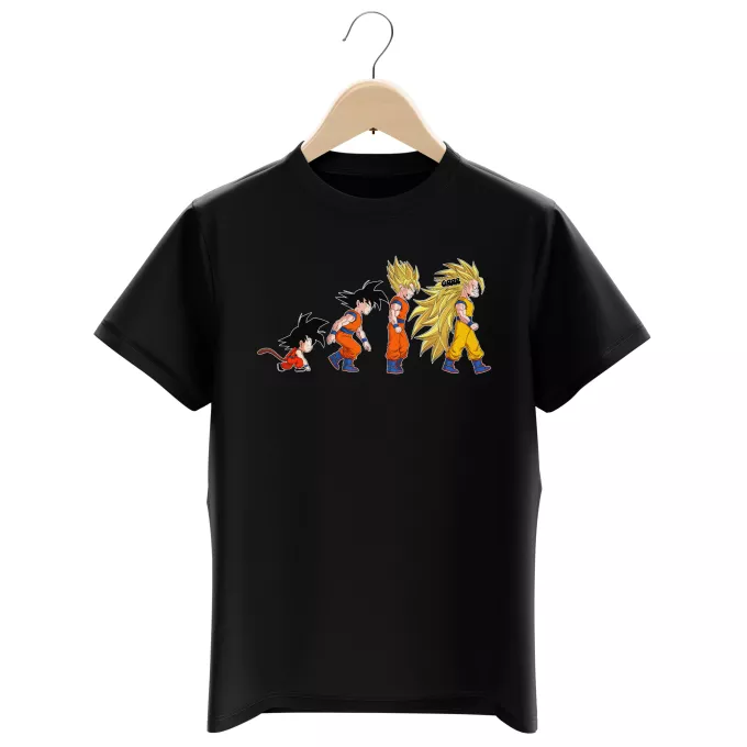 T-shirts crianças rapaz Paródia Dragon Ball Z - DBZ Son Goku - A Teoria da Evolução Saiyajin