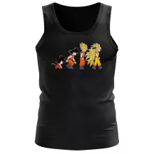Camisola de alças homens Son Goku “A Teoria da Evolução Saiyajin” – Dragon Ball Z de parodia