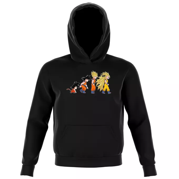 Camisolas com capuz para crianças Paródia Dragon Ball Z - DBZ Son Goku - A Teoria da Evolução Saiyajin