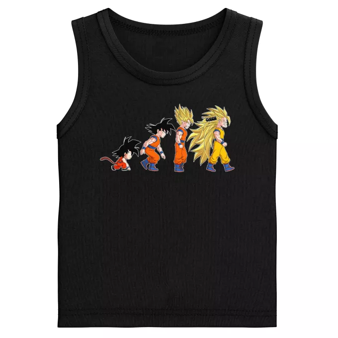 Camisolas de alças crianças rapaz Paródia Dragon Ball Z - DBZ Son Goku - A Teoria da Evolução Saiyajin