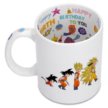 Caneca Son Goku “A Teoria da Evolução Saiyajin” – Dragon Ball Z de parodia