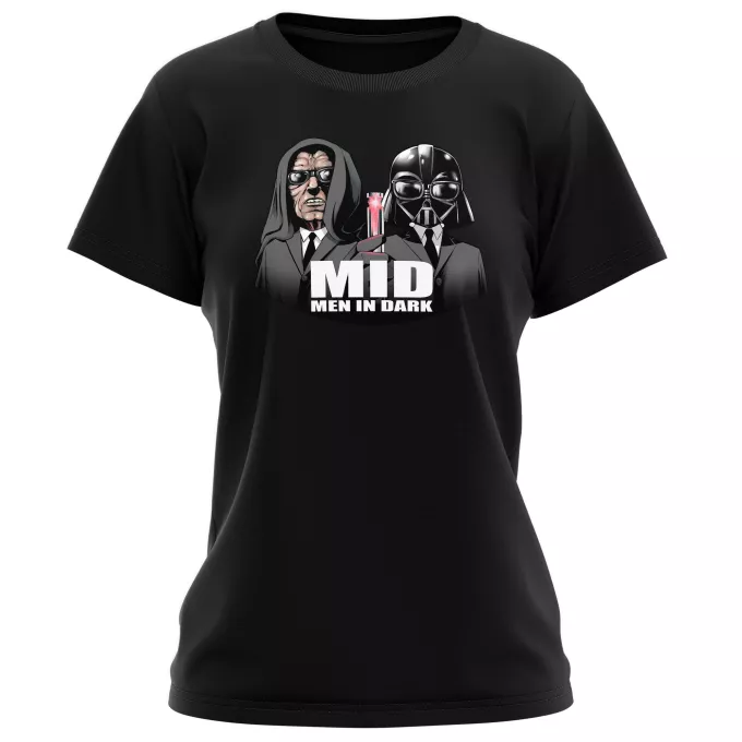 T-shirts de mulher Paródia Guerra das Estrelas Darth Vader e Palpatine X MIB: Homens de Negro
