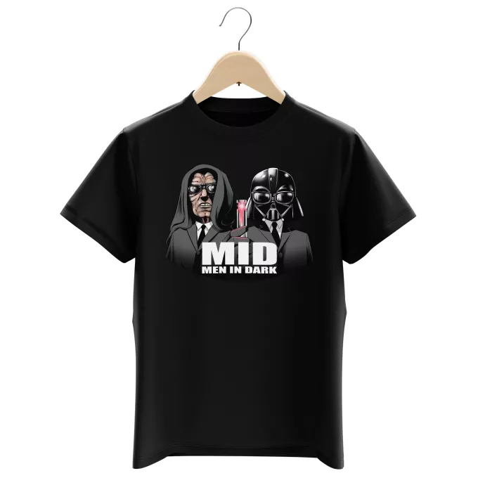 T-shirts crianças rapaz Paródia Guerra das Estrelas Darth Vader e Palpatine X MIB: Homens de Negro