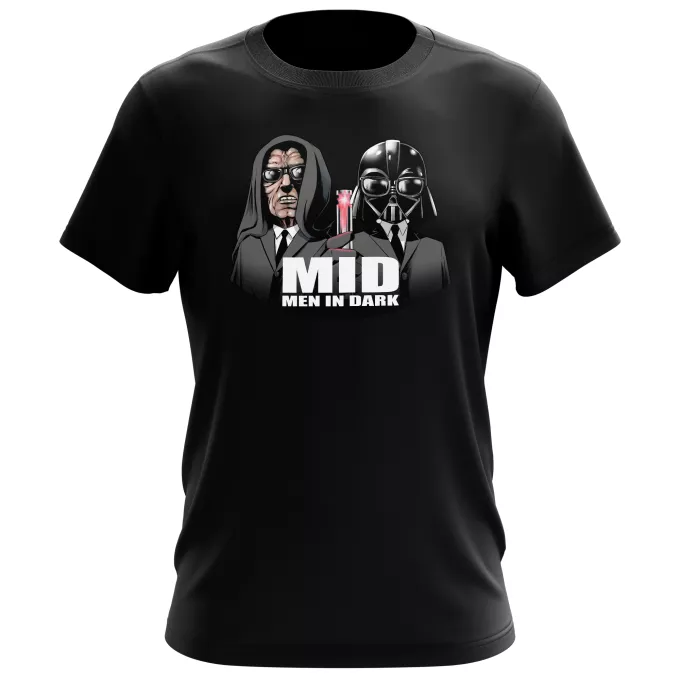 T-shirts de homem Paródia Guerra das Estrelas Darth Vader e Palpatine X MIB: Homens de Negro