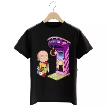 One-Punch Man parodi Svart T-shirt för barn - Saitama (Högklassig T-shirt - Tryckt i Frankrike - Ref : 912)