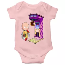 One-Punch Man Parody Pink Short-sleeved baby bodysuit (Girls) - Saitama (Funny One-Punch Man Parody - High Quality Babygrow - Ref : 912)