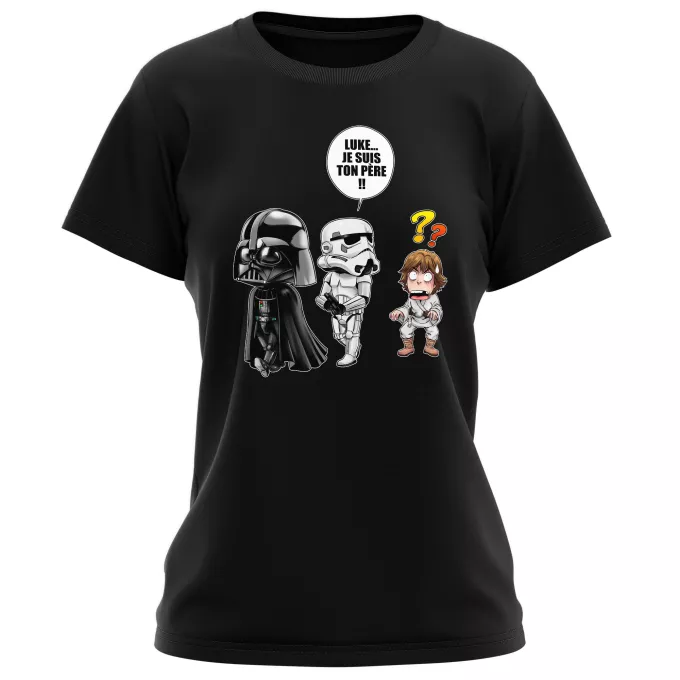 T-shirts Femmes Parodie Star Wars Luke...Je suis ton père !! - Dark Vador, un Storm Trooper