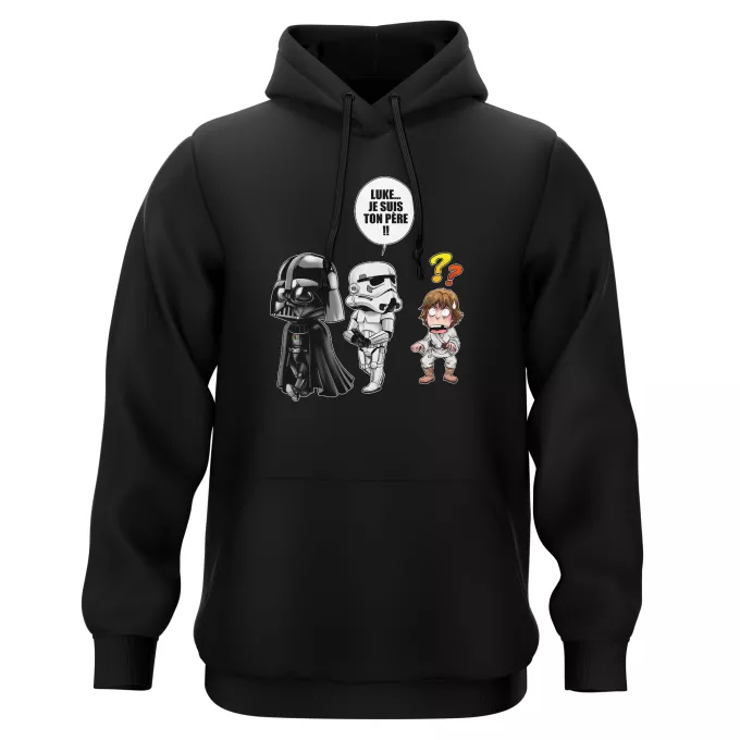 Sweat-shirts à Capuche Parodie Star Wars Luke...Je suis ton père !! - Dark Vador, un Storm Trooper