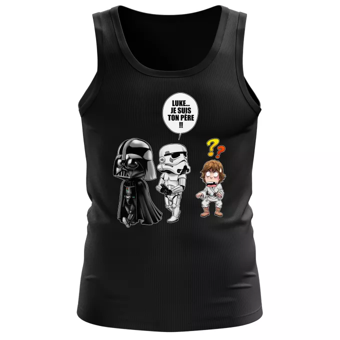 Débardeurs Hommes Parodie Star Wars Luke...Je suis ton père !! - Dark Vador, un Storm Trooper