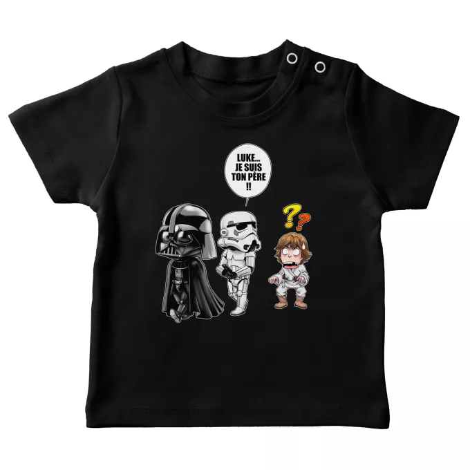 T-shirts bébé Parodie Star Wars Luke...Je suis ton père !! - Dark Vador, un Storm Trooper