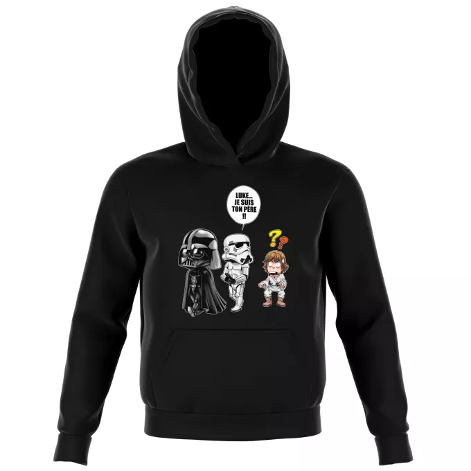 Sweat-shirts à Capuche Enfant Parodie Star Wars Luke...Je suis ton père !! - Dark Vador, un Storm Trooper