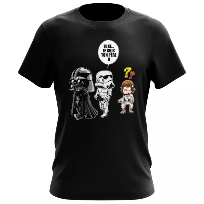 T-shirts Hommes Parodie Star Wars Luke...Je suis ton père !! - Dark Vador, un Storm Trooper