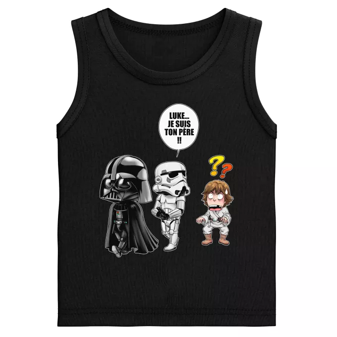 Débardeurs Enfants Garçons Parodie Star Wars Luke...Je suis ton père !! - Dark Vador, un Storm Trooper