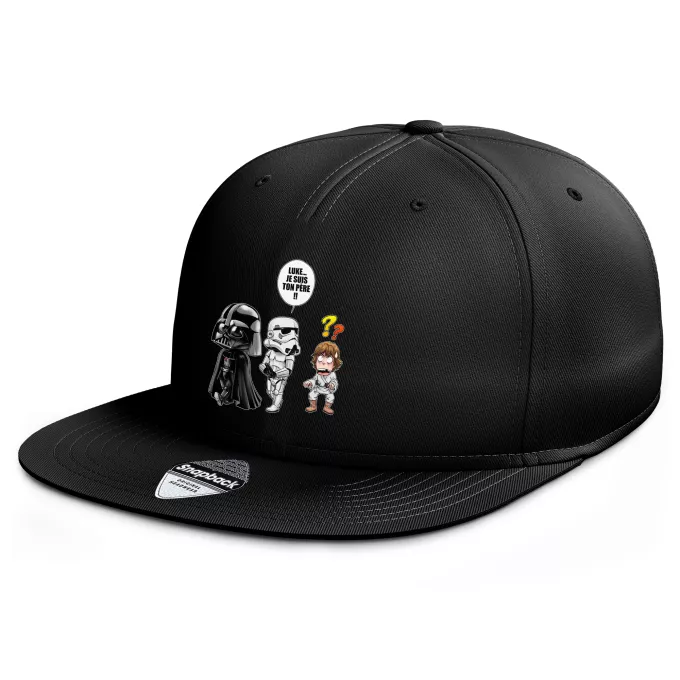 Casquette Rap Snapback Parodie Star Wars Luke...Je suis ton père !! - Dark Vador, un Storm Trooper