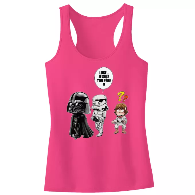Débardeur Enfant Fille Parodie Star Wars Luke...Je suis ton père !! - Dark Vador, un Storm Trooper