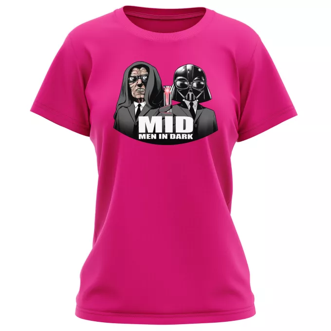 Camisetas Mujer Parodia Star Wars Dark Vader, Dark Sidious X MIB: Hombres de negro