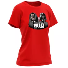 Darth Vader T-shirt för kvinnor “Darth Vader och Darth Sidious X Men in Black” – Parodi Stjärnornas krig
