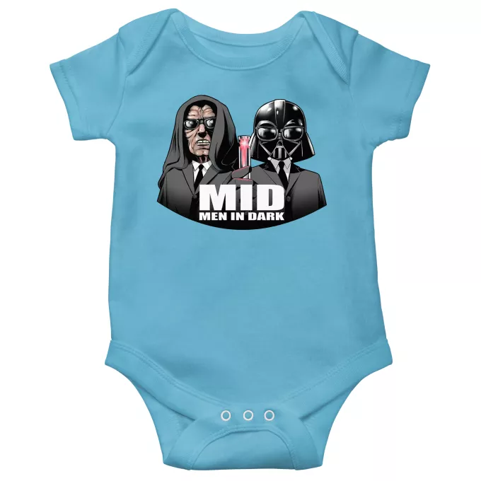 Kurzärmeliger Baby-Bodysuit (Jungen) Parodie auf Star Wars Darth Vader und Darth Sidious X Men In Black