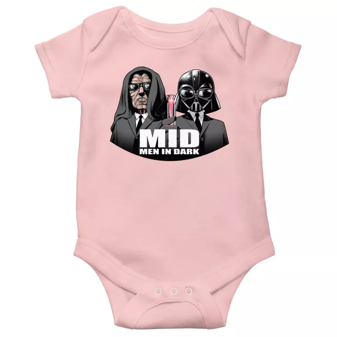 Short-sleeved baby bodysuit (Girls) Parody of Star Wars Darth Vader and Darth Sidious X Men In Black