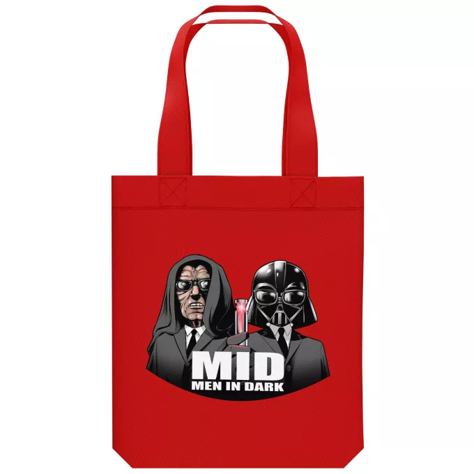 Bolsa (Tote Bag) de algodón orgánico Parodia Star Wars Dark Vader, Dark Sidious X MIB: Hombres de negro