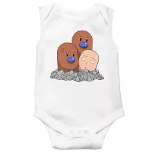 Saitama Mouwloos Babyromper “Saitama en Dugtrio” – One-Punch Man parodie