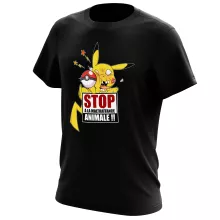 T-shirt Pikachu « Stop à la Maltraitance animale !! » – Parodie Pokémon