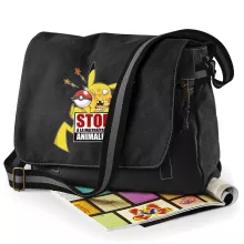 Sac à bandoulière Pikachu « Stop à la Maltraitance animale !! » – Parodie Pokémon