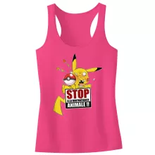 Débardeur Enfant Fille Pikachu « Stop à la Maltraitance animale !! » – Parodie Pokémon