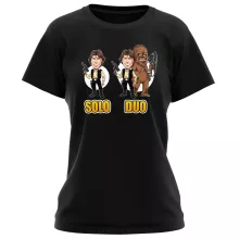Han Solo Damen T-shirt “Han Solo und Chewbacca” – Parodie auf Star Wars