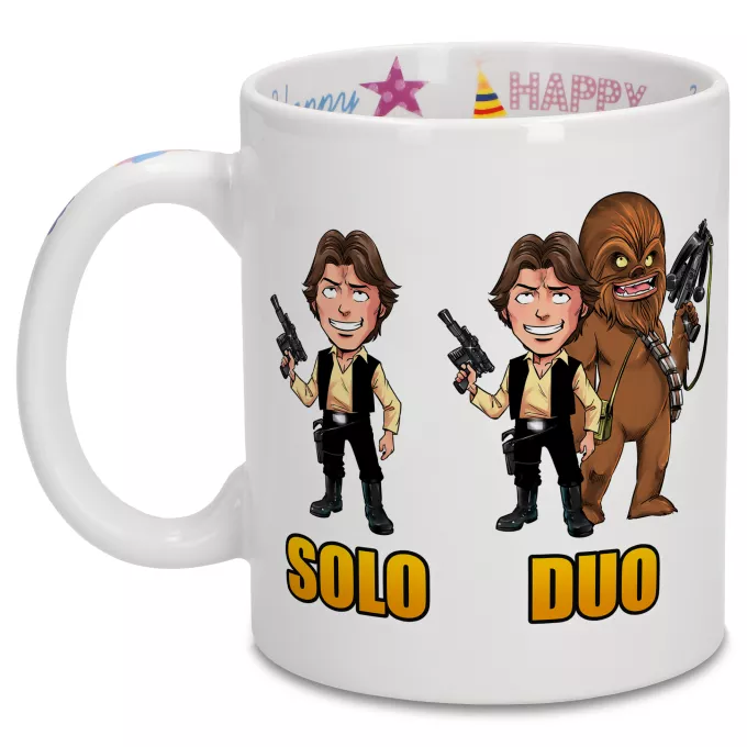 Geburtstag Tassen Parodie auf Star Wars Han Solo und Chewbacca