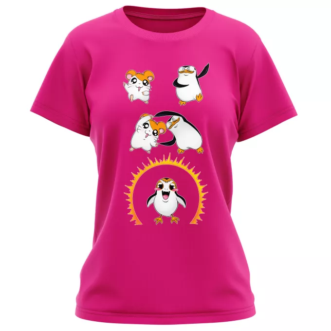 Magliette per Donne Paoridia Star Wars Porg di Star Wars e I pinguini di Madagascar e Hamtaro
