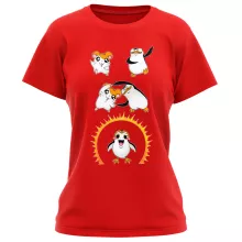 Porg Damen T-shirt “Porg van Star Wars en Penguins of Madagascar en Hamtaro” – Star Wars parodie