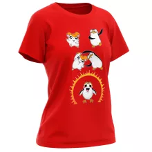 Porg Damen T-shirt “Porg van Star Wars en Penguins of Madagascar en Hamtaro” – Star Wars parodie