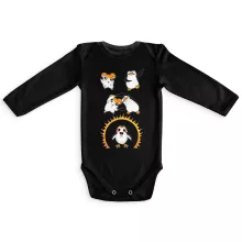 Porg Baby Body långa ärmar “Porg från Star Wars och Penguins of Madagascar och Hamtaro” – Parodi Stjärnornas krig