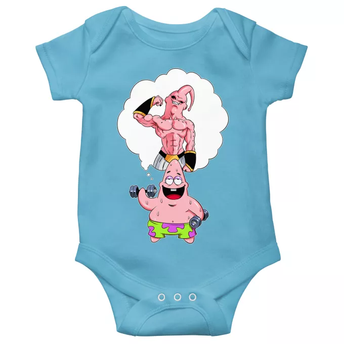 Body baby korta ärmar (pojkar) Parodi Dragon Ball Z - DBZ Patrik Stjärna och Majin Buu