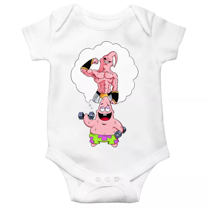 Body baby korta ärmar Parodi Dragon Ball Z - DBZ Patrik Stjärna och Majin Buu