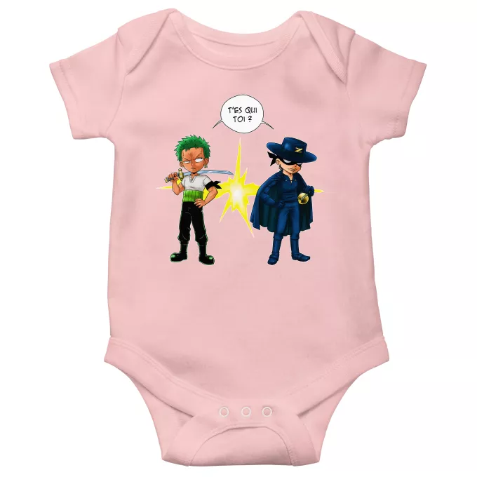 Body bébé manches courtes (Filles) Parodie One Piece D'un Z qui veut dire... - Zorro Roronoa