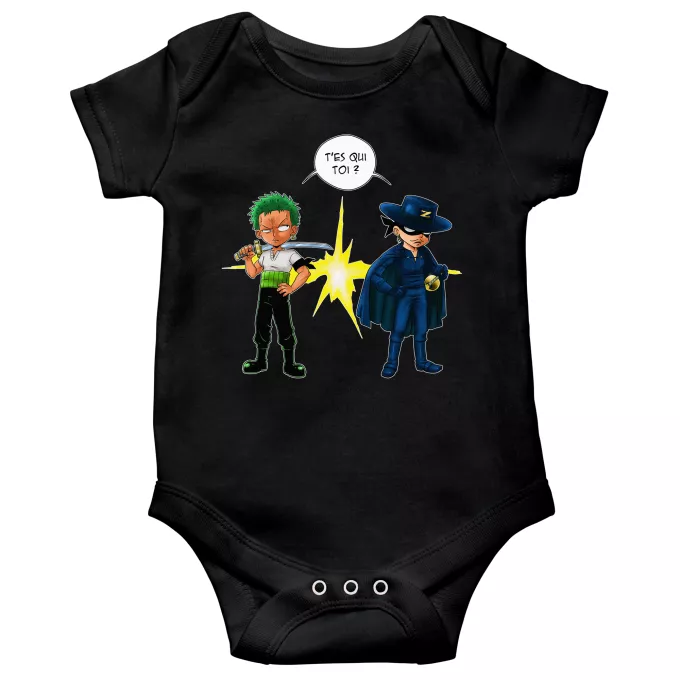 Body bébé manches courtes Parodie One Piece D'un Z qui veut dire... - Zorro Roronoa
