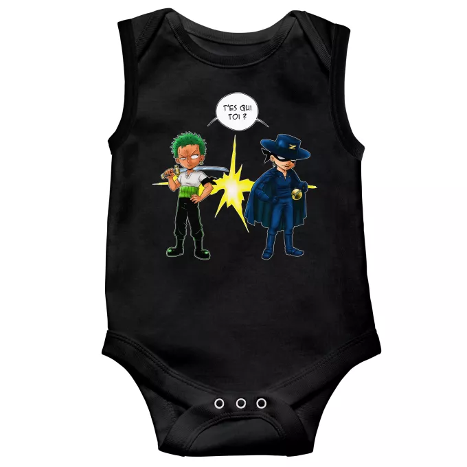 Body bébé sans manches Parodie One Piece D'un Z qui veut dire... - Zorro Roronoa