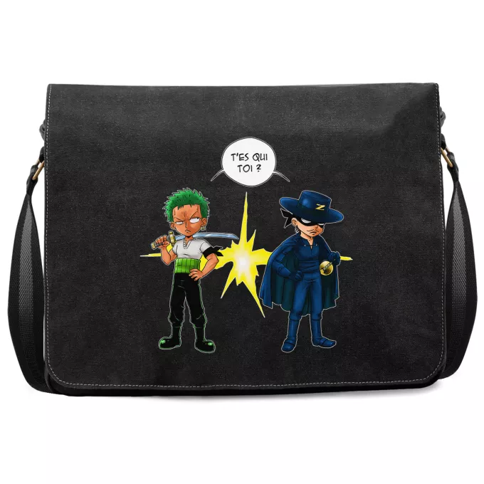 Sac à Bandoulière Premium Parodie One Piece D'un Z qui veut dire... - Zorro Roronoa