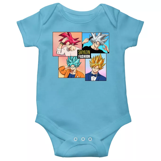 Body baby korta ärmar (pojkar) Parodi Dragon Ball Super Son Goku Super Saiyan God och