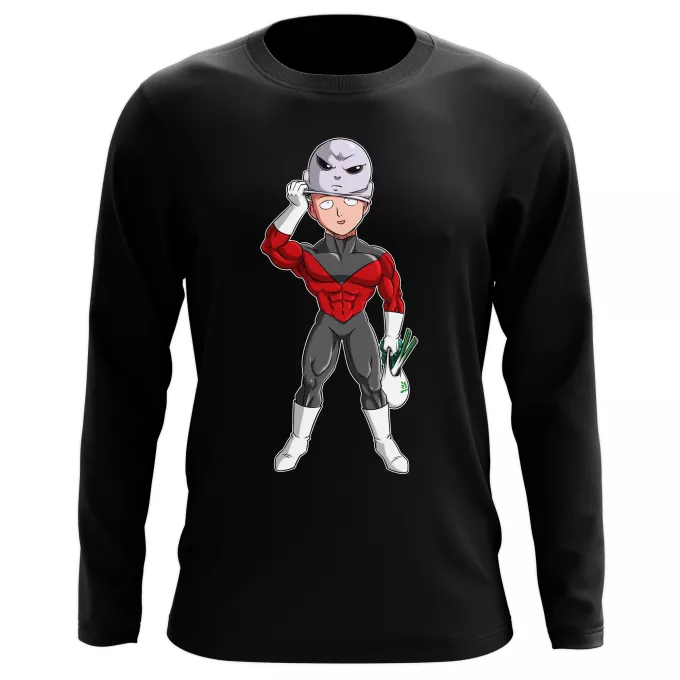 Långärmad T-Shirts Parodi One-Punch Man Saitama och Jiren