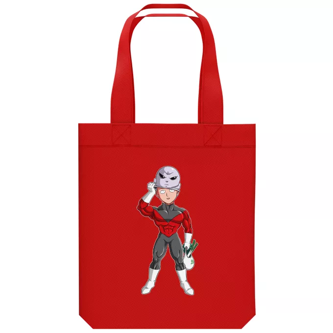 Organic Cotton Tote Bag Parody of One-Punch Man Saitama and Jiren