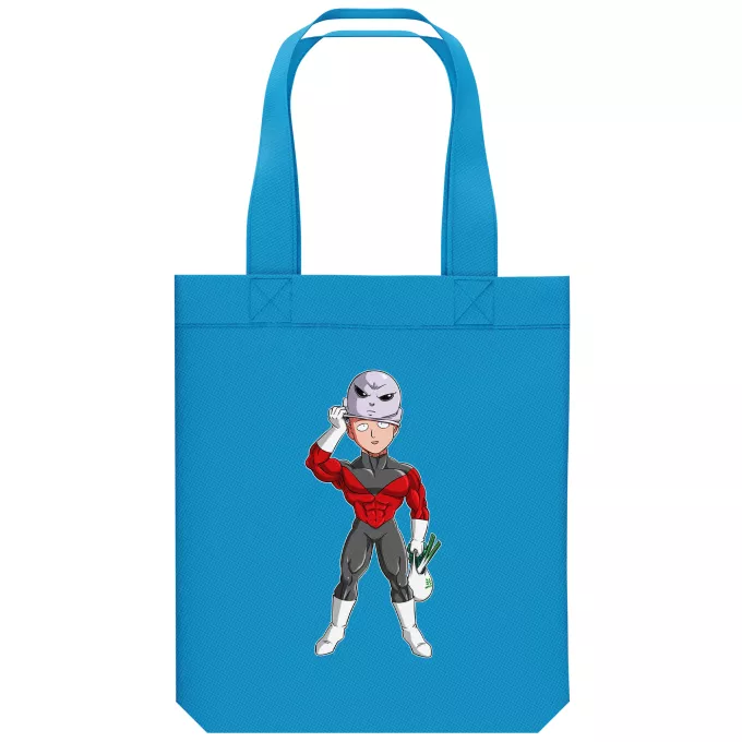 Organic Cotton Tote Bag Parody of One-Punch Man Saitama and Jiren