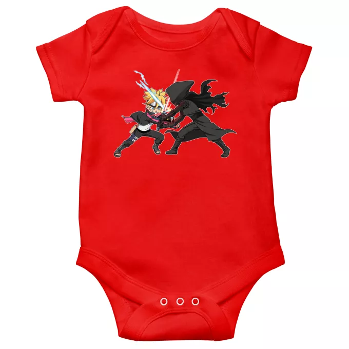 Korte mouwen Babyromper Parodie Star Wars Boruto en Kylo Ren