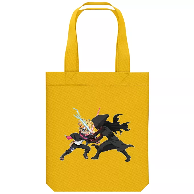 biologisch katoenen draagtas (Tote Bag) Parodie Star Wars Boruto en Kylo Ren