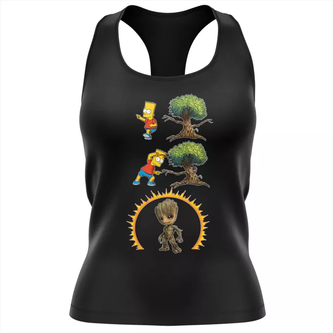 Canotte da Donne Paoridia I Simpsons Groot e Bart Simpson