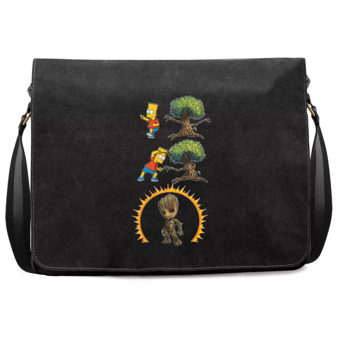 Borsa Da Postino In Tela Paoridia I Simpsons Groot e Bart Simpson