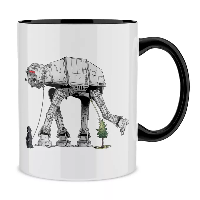 Mugs Parodie Star Wars Promenade impériale... - Empereur Palpatine aka Dark Sidious, son robot chien AT-AT