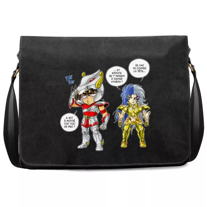 Sac à Bandoulière Premium Parodie Saint Seiya Une histoire de dingue... - Seiya de Pégase, Saga chevalier d'or des Gémeaux